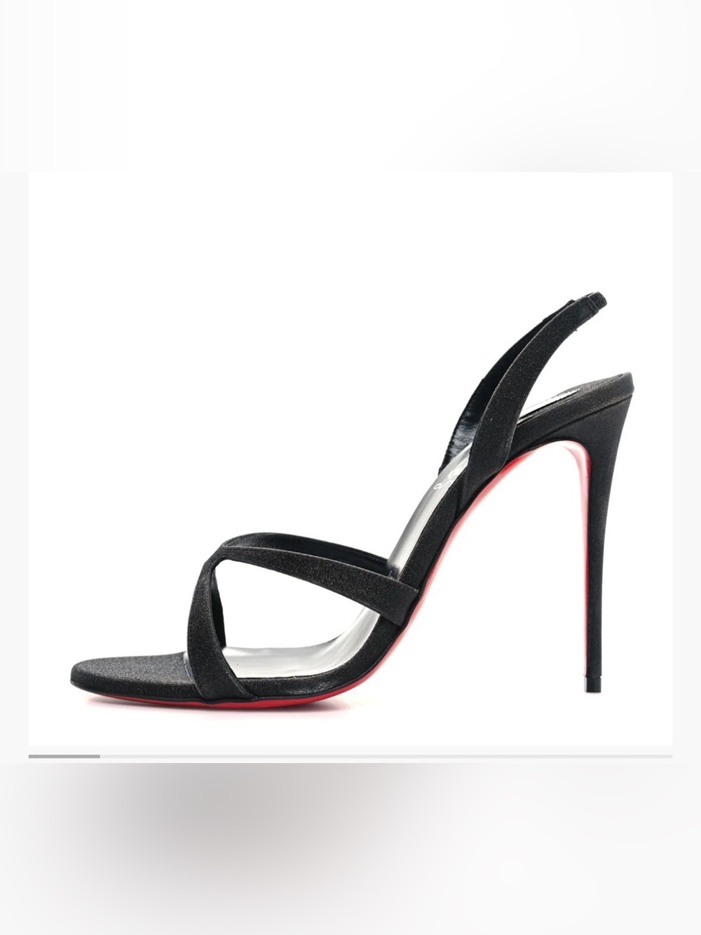 Glitter Calfskin Emilie 100 Slingback Sandals size 41. Christian Louboutin
